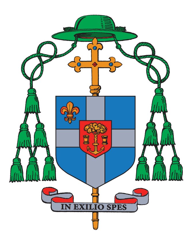 Beschrijving bisschopwapen van Mgr. dr. C.F.M. (Ron) van den Hout